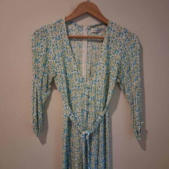 Faithfull the Brand Maud Midi Dress in Tilde Floral Print US Size 4 Preppy Work - Picture 5 of 11